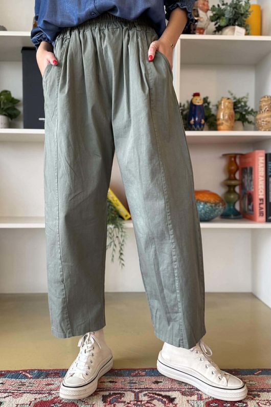 Gaberdine Barrel Pant Khaki 